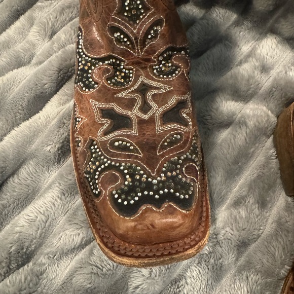 Woman’s Brown and Black Sequins Cowboy Boots Size 10M - Picture 7 of 9